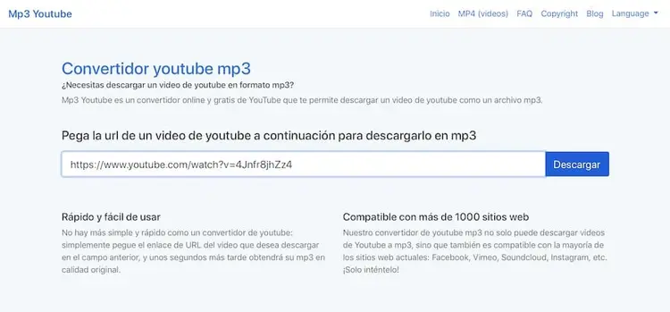 Convertir YouTube a MP3