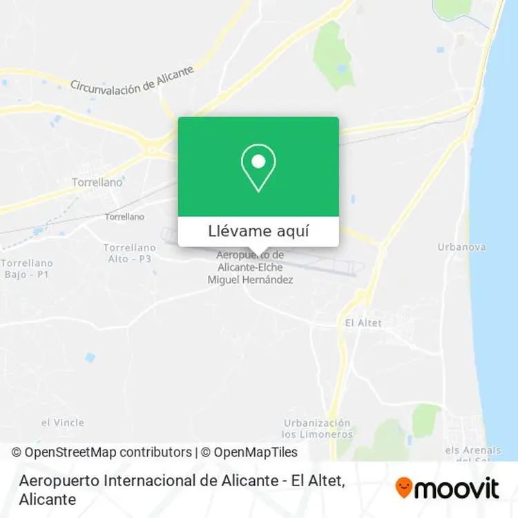 ¿Cómo llegar a Aeropuerto Alicante en Elche en Autobús o Tren?